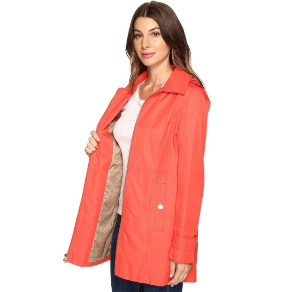 MICHAEL KORS WOMENS ORANGE ZIP-UP COAT Small